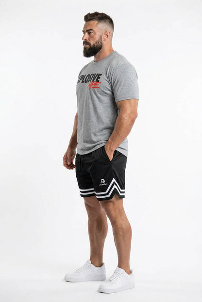 XAPE Holder V2 Tee & Strike Shorts Combo - Sports Grey/Black White
