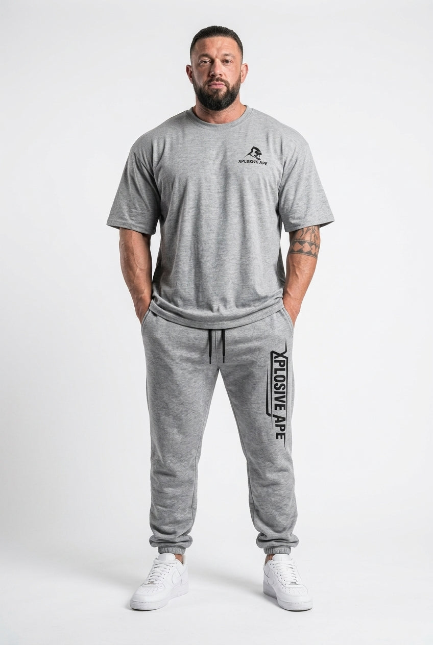 XAPE Futuristic Tee & Strike Joggers Combo - Sports Grey