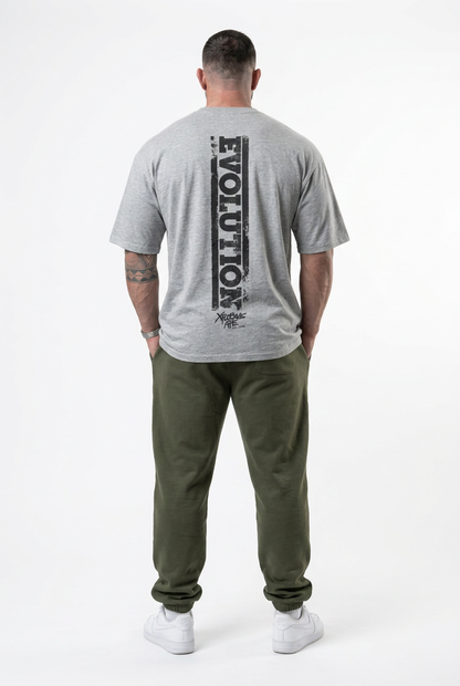 XAPE Evolution Tee & Stacked Joggers Combo - Sports Grey/Khaki