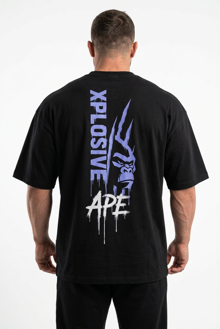 XAPE Slashline Ultra Oversized Tee - Black