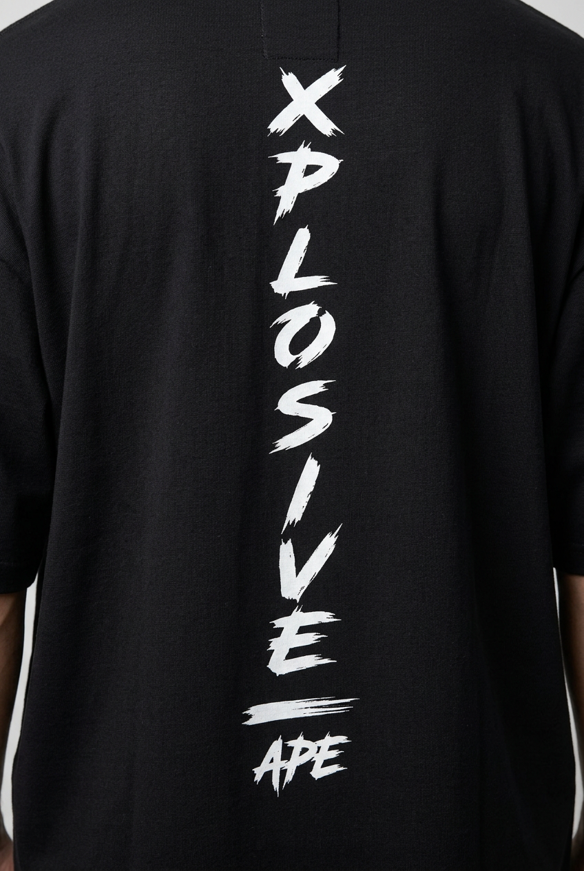 XAPE Script Ultra Oversized Tee - Black