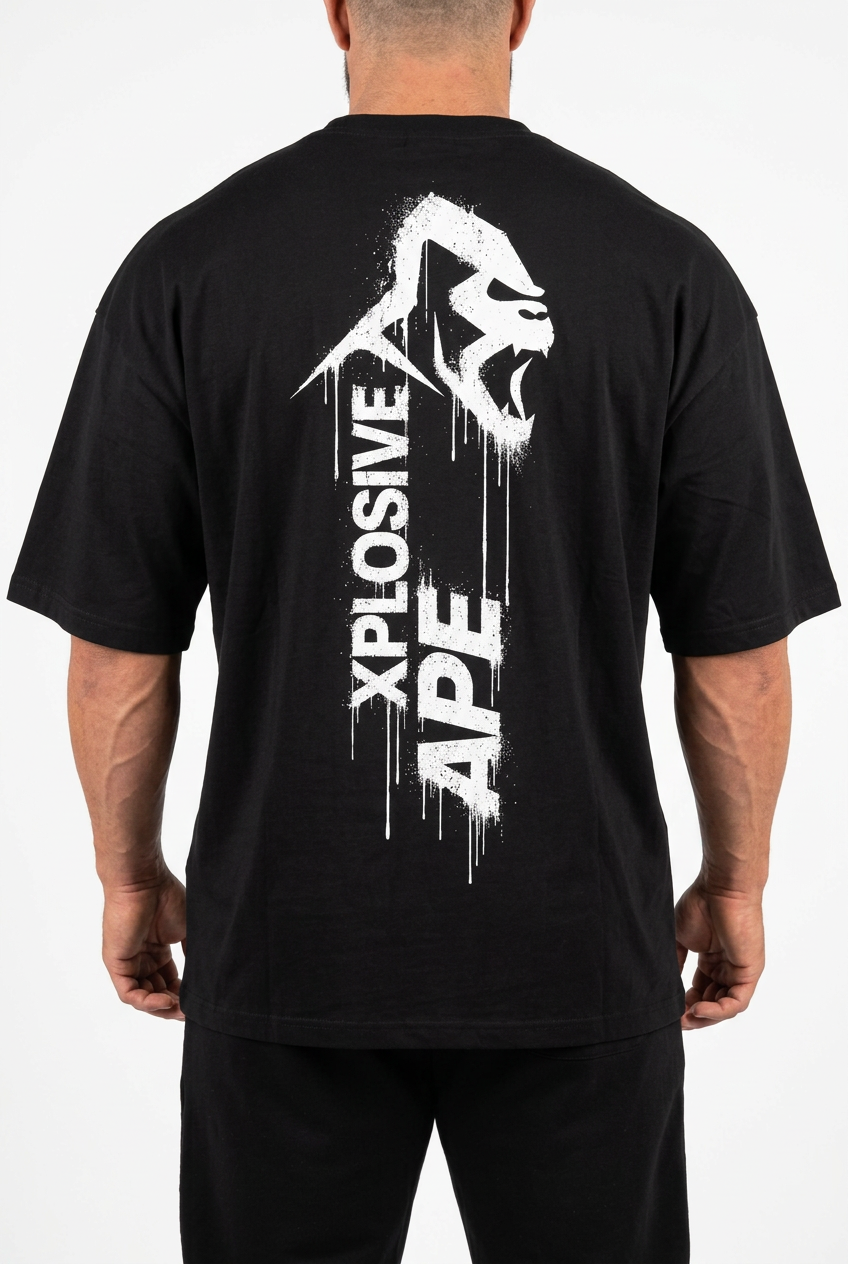 XAPE Primal Crest Ultra Oversized Tee - Black