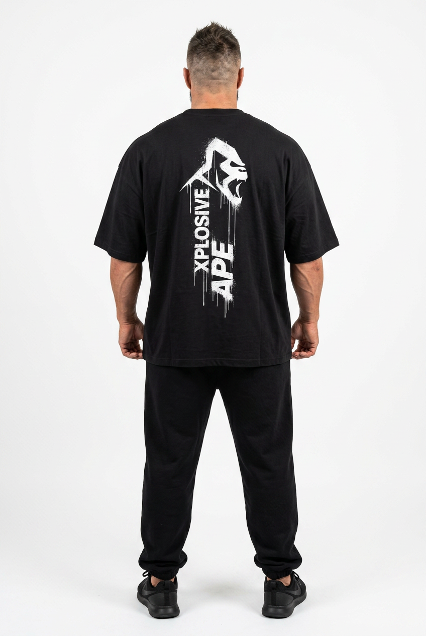 XAPE Primal Crest Ultra Oversized Tee - Black