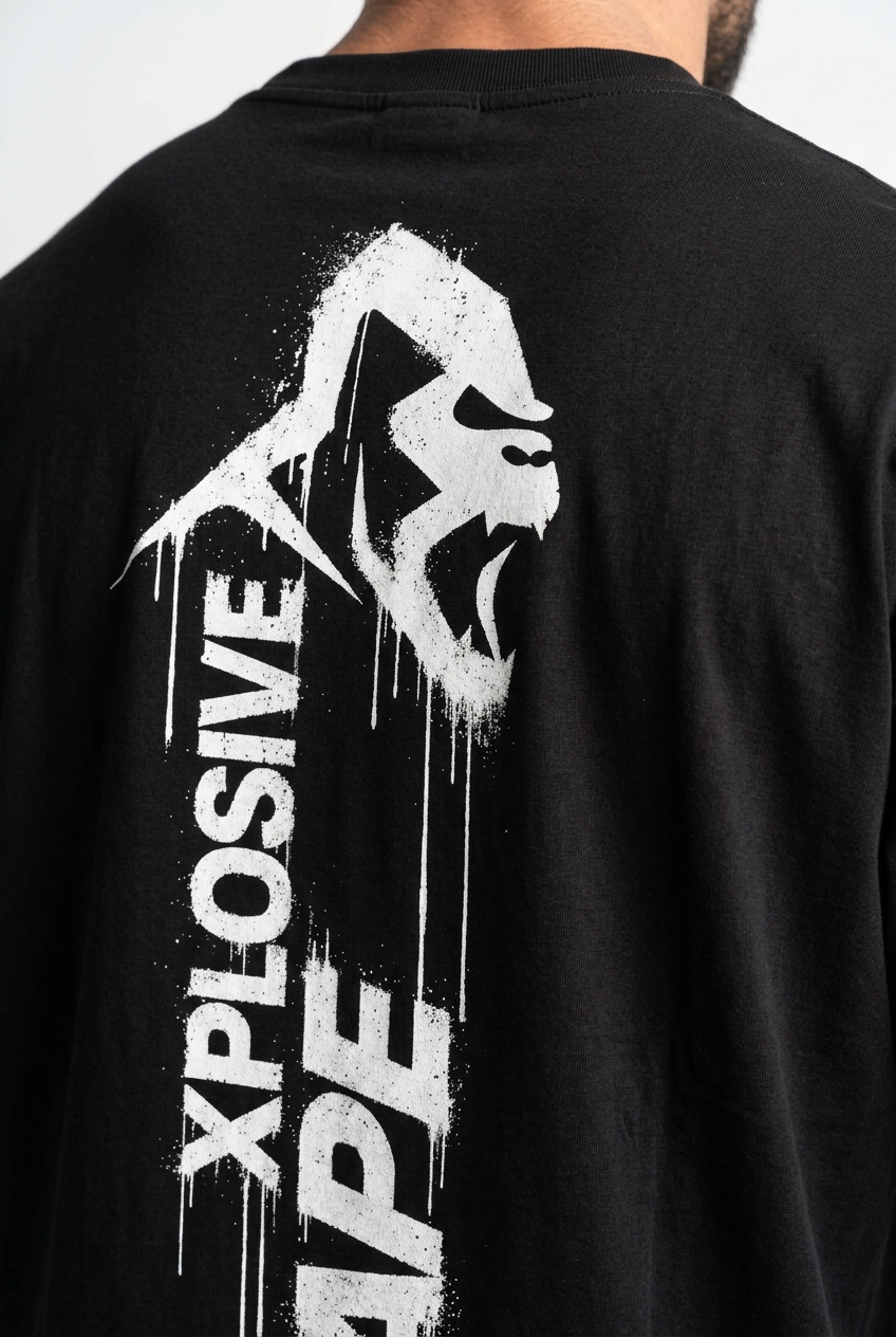XAPE Primal Crest Ultra Oversized Tee - Black