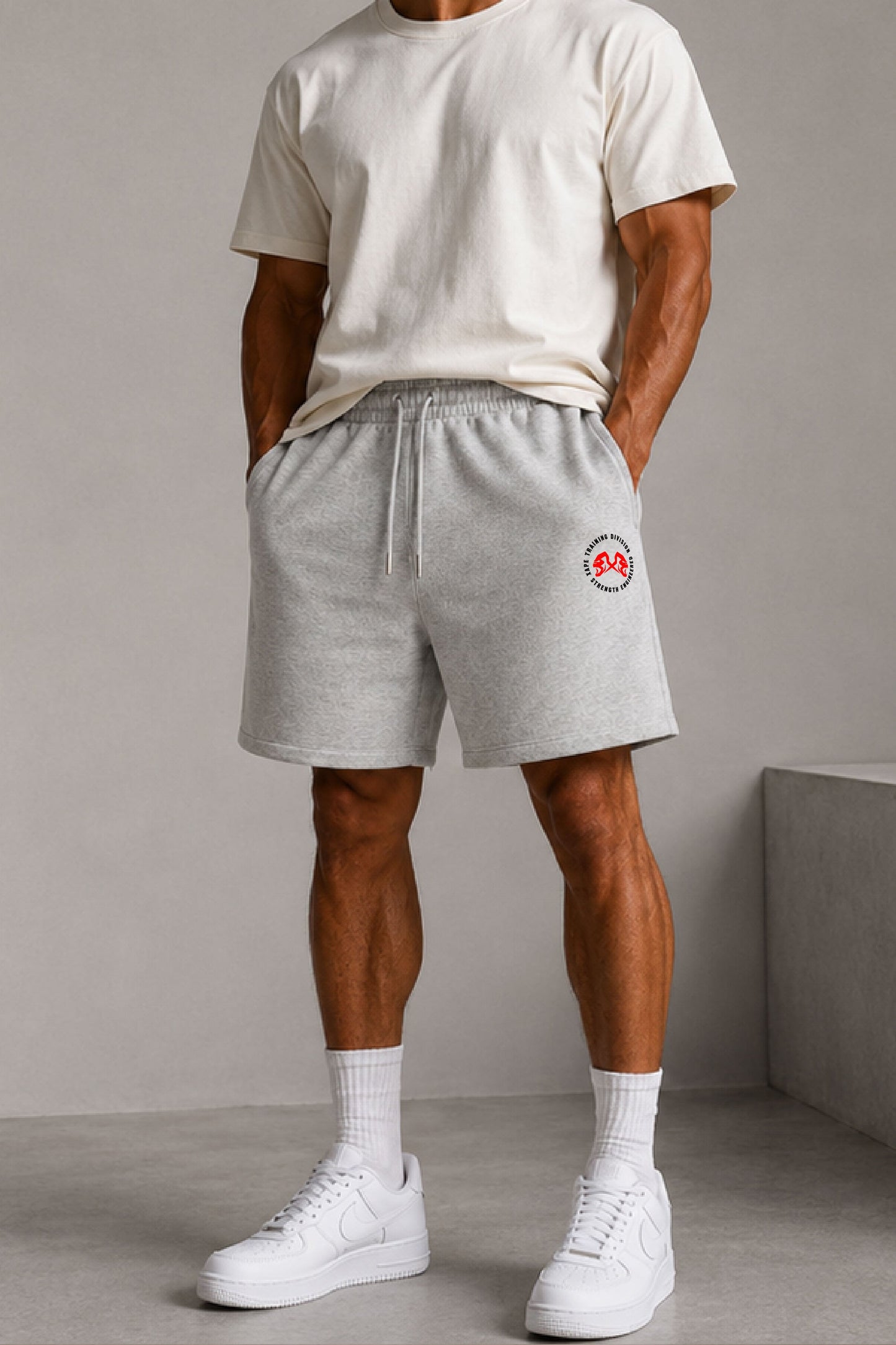 XAPE Training Div. Oversized Shorts - Ash Grey