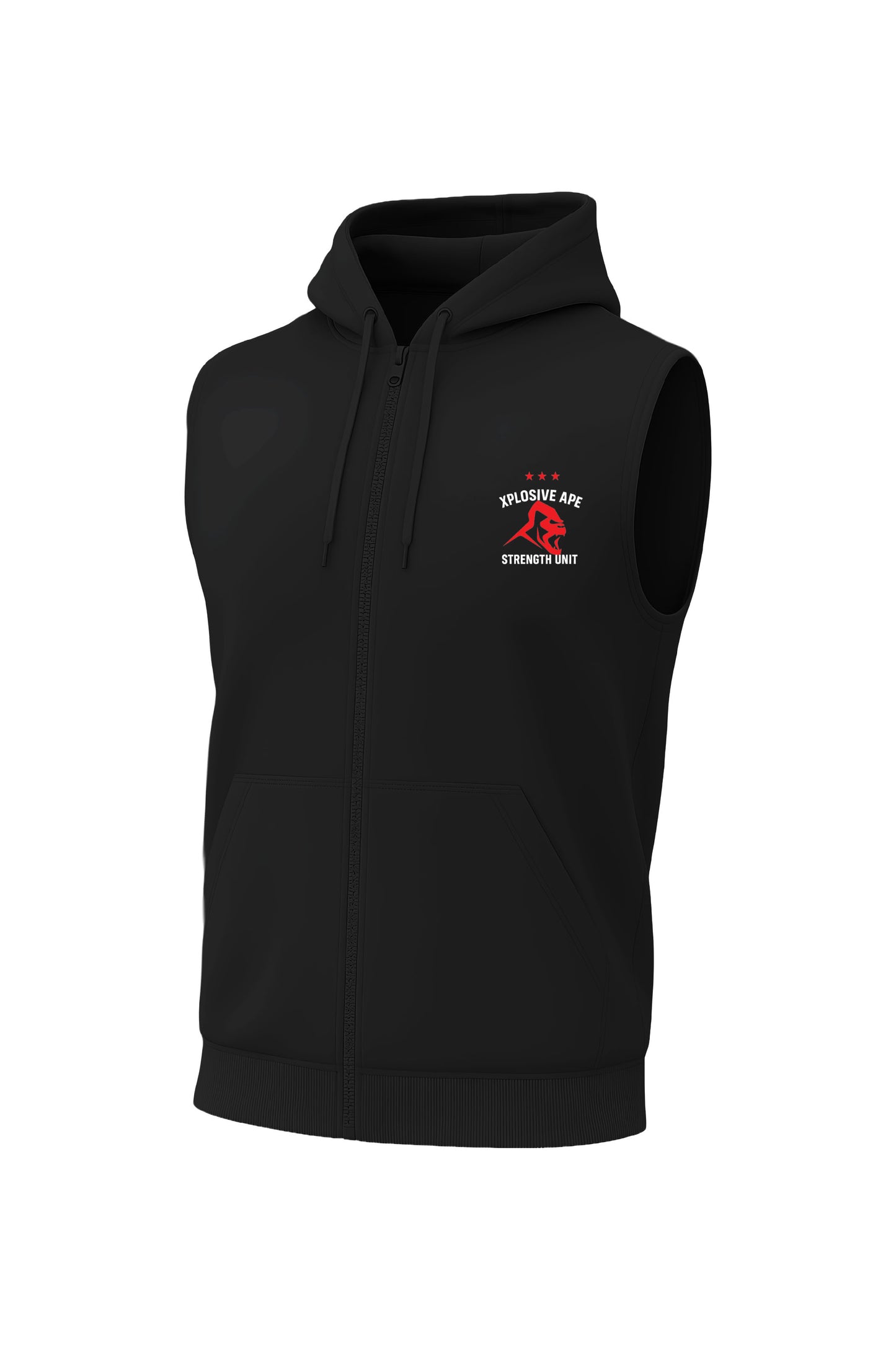 XAPE Strength Unit Sleeveless Hoodie - Black
