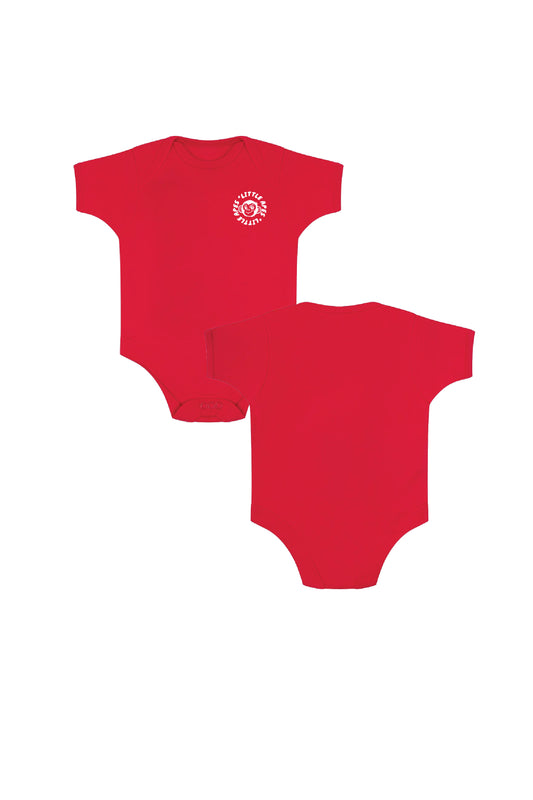 Little Apes Classic Badge Baby Body Suit - Red