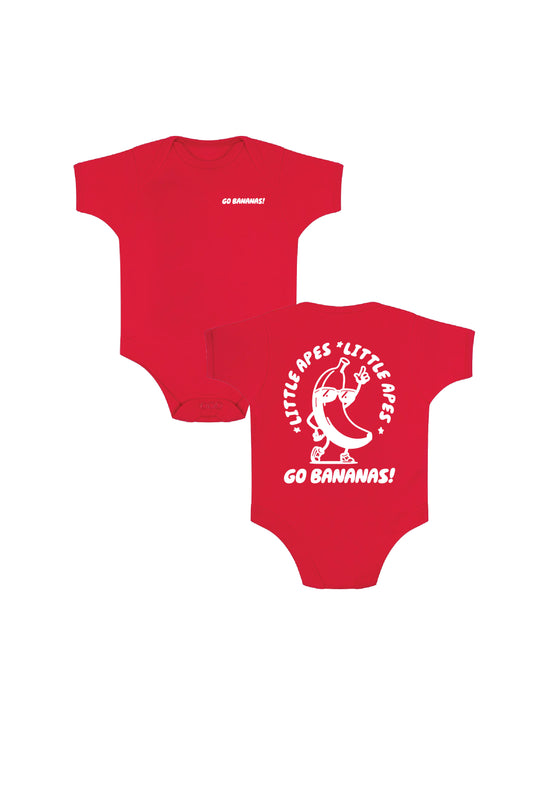 Little Apes Go Bananas Baby Body Suit - Red