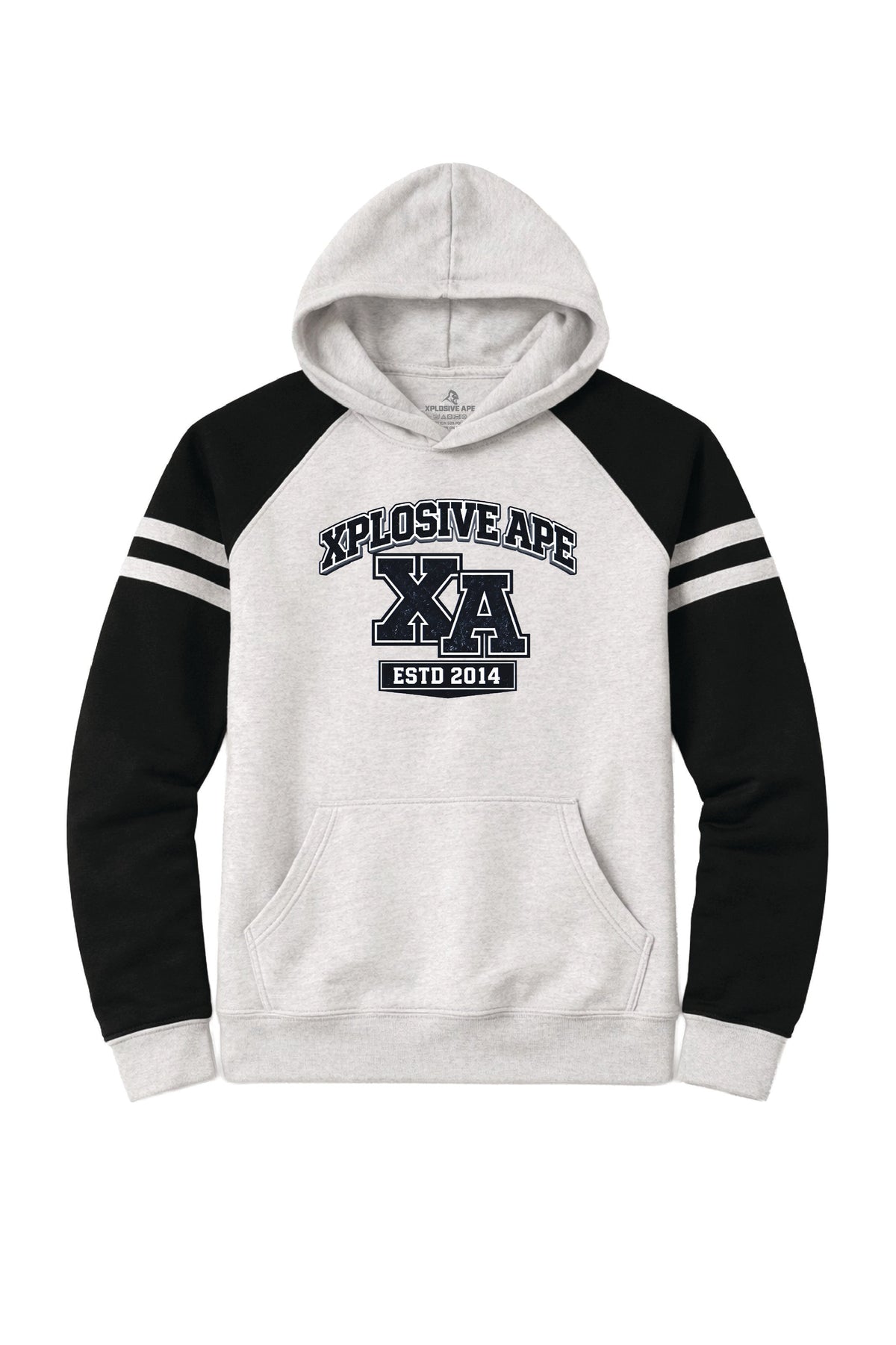 XAPE Monogram Raglan Hoodie - Oatmeal Heather/Black