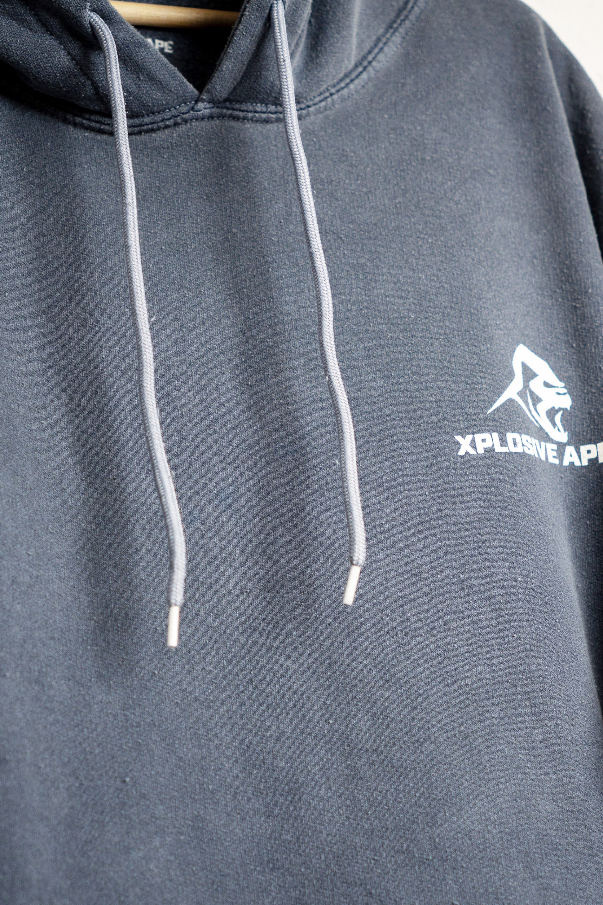 XAPE Vintage Wash String Hoodie - Navy