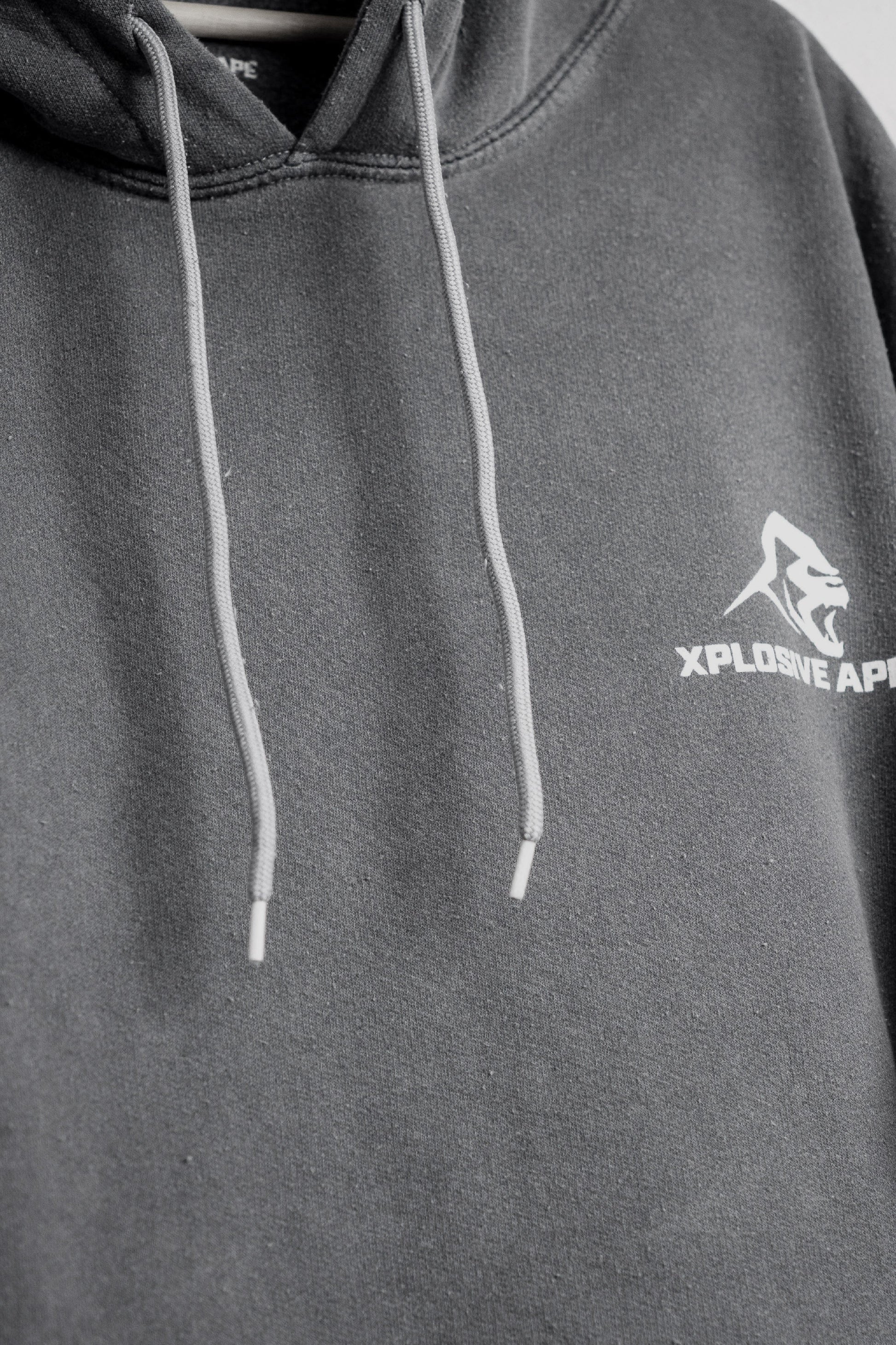 XAPE Vintage Wash String Hoodie - Charcoal