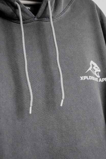 XAPE Vintage Wash String Hoodie - Charcoal
