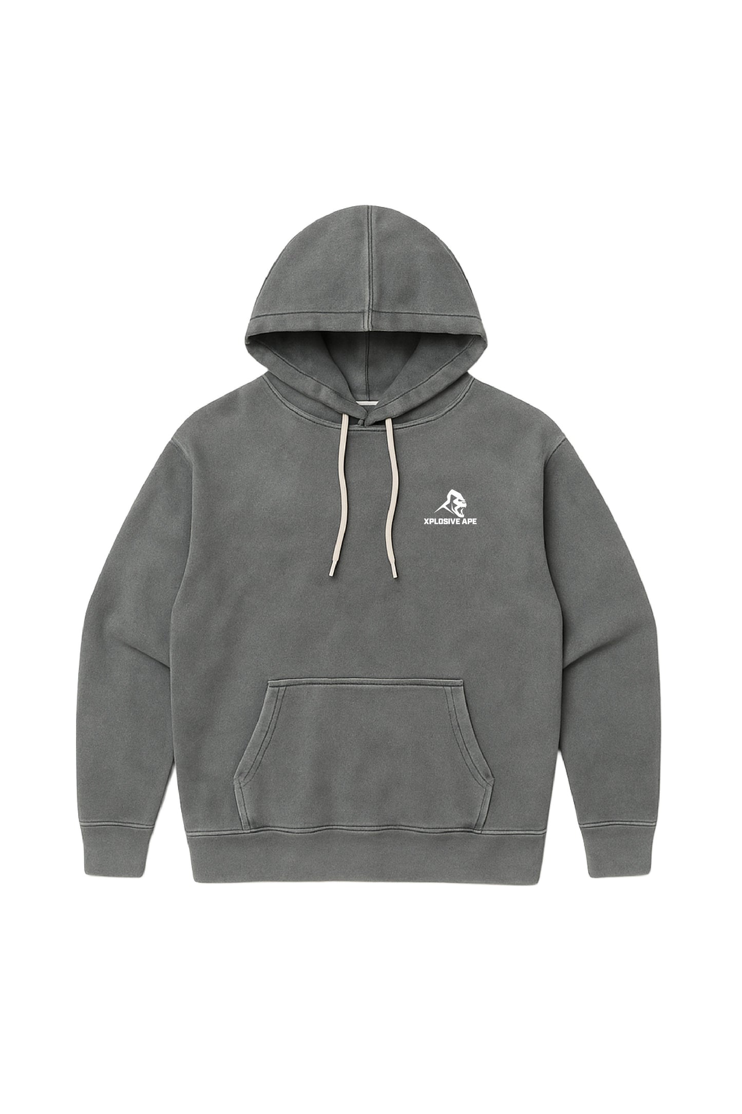 XAPE Vintage Wash String Hoodie - Charcoal