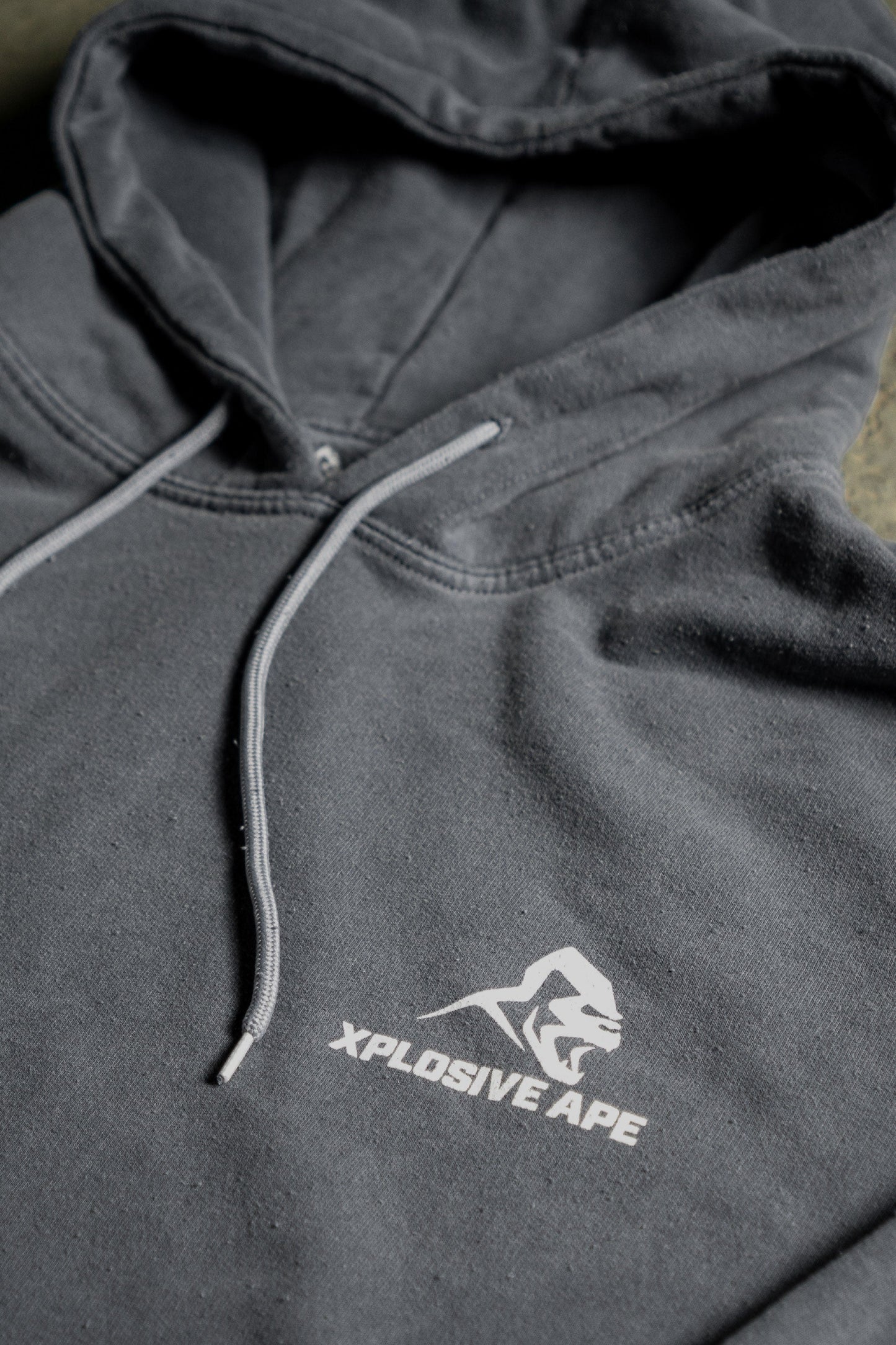 XAPE Vintage Wash String Hoodie - Charcoal