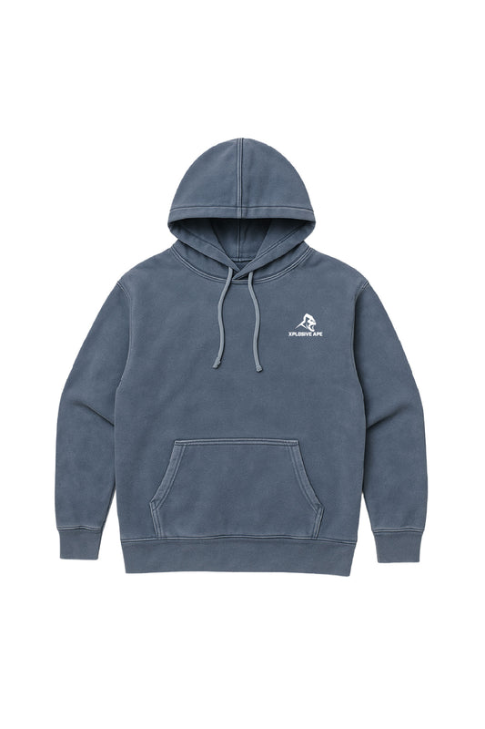 XAPE Vintage Wash String Hoodie - Navy