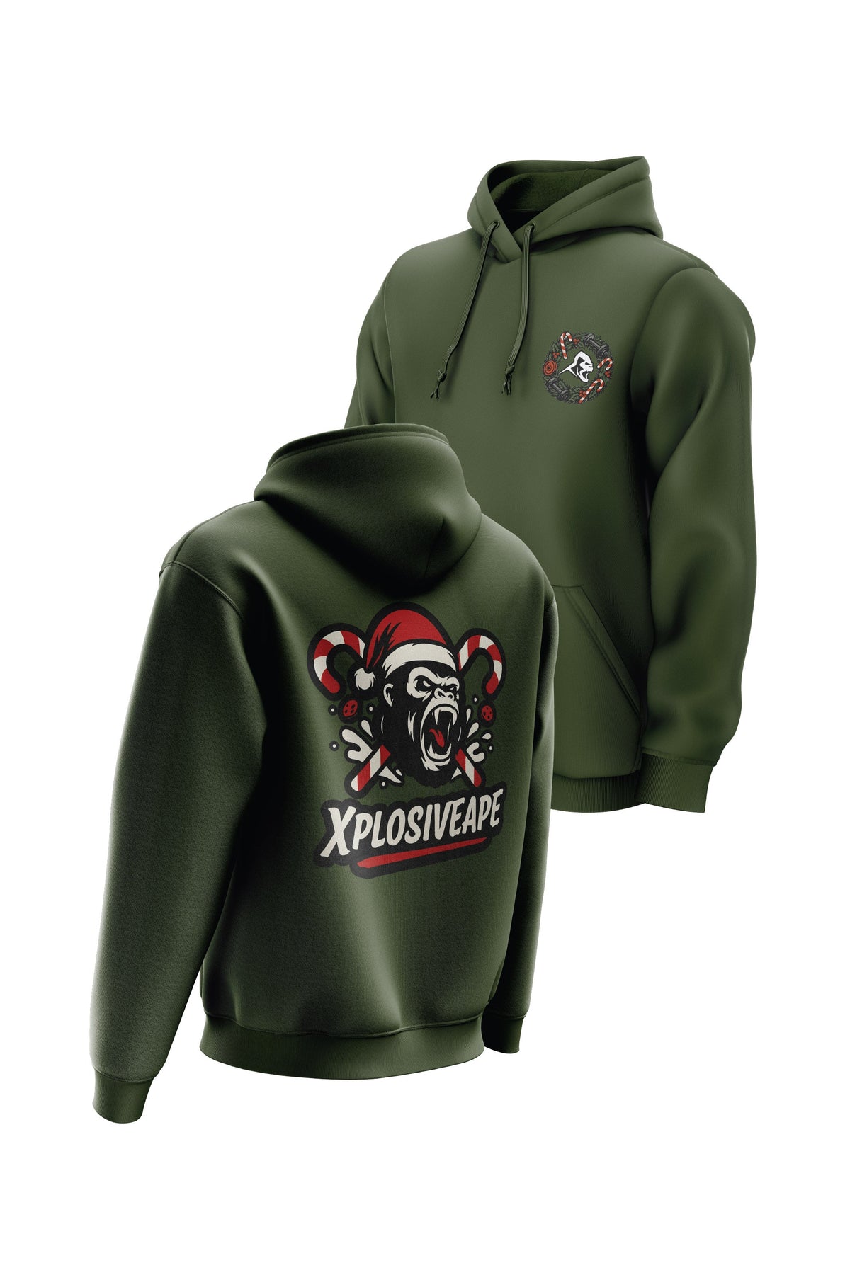 XAPE Xmas Candy String Hoodie - Forest Green