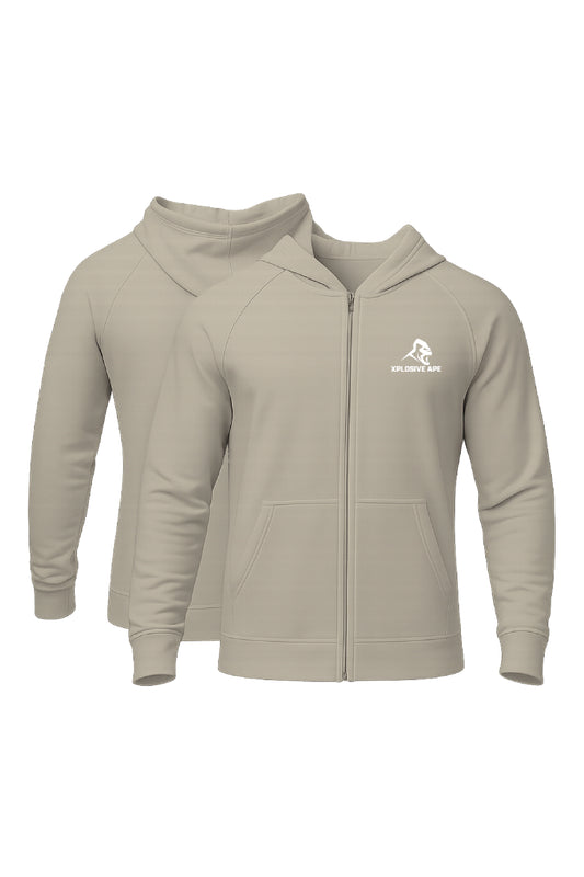 XAPE Prime Oversized Zip Hoodie - Stone